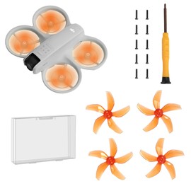 TEHAOUU Drone Colorful Propellers for DJI Neo Low-noise Propellers Light Weight Durable Propeller Wing Blades for DJI Neo Accessories Quick Replacement Spare Part 4pcs (Orange)