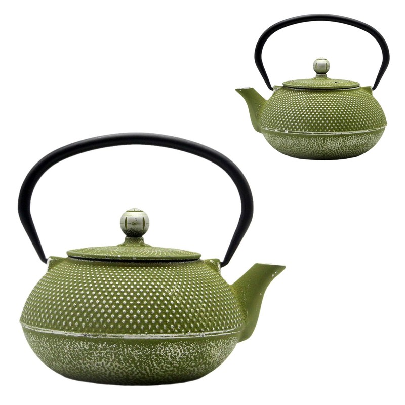 SECHUDO Cast Iron Teapot Tea Kettle with Stainless Steel Infuser