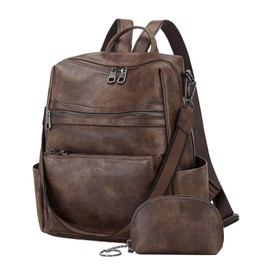 AGLOD Leather Backpack Purse for Women Designer Ladies Shoulder Bag Fashion Faux Work Travel Handbags