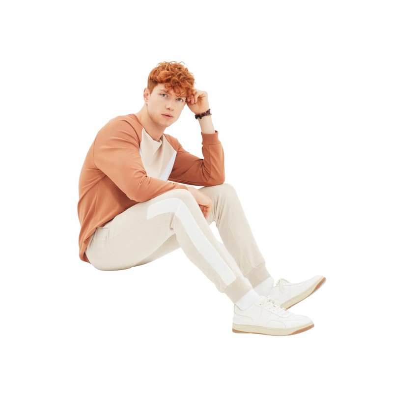 TRENDYOL Men's Menswear Normal Waist Regular Sweatpants, beige