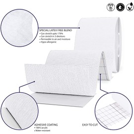 Titanium Sports Kinesiology Tape - 5m Roll of Elastic Water Resistant Tape for Support & Muscle Recovery - Quality Sports Tape (White)