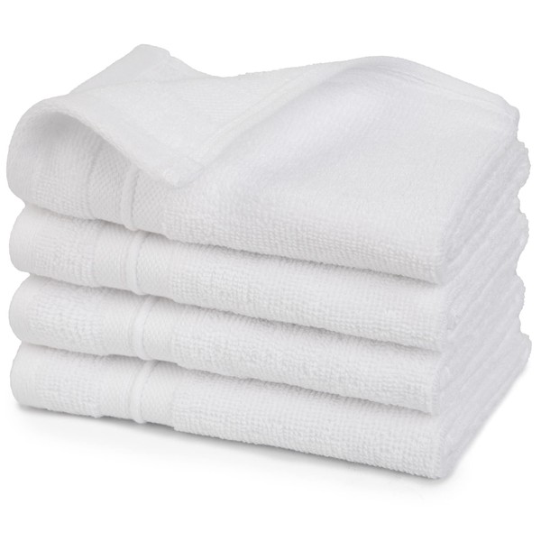 Sticky Toffee Washcloths Set 100% Cotton White, Oeko-Tex Terry Cotton,