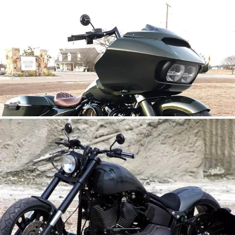 KEEPDSGN Motorcycle Round Rearview Mirror For Harley Davidson Sportster XL883