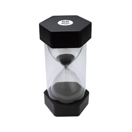 TeacherFav Sand Timer for Kids - 60 Minute Black - 6.3 inches Hour Glass Acrylic Covered Clock for Classroom, Home & Kids Room Large - Single Pack