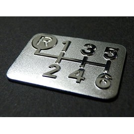 Tuningfan SPP-A002 Plated Shift Pattern Plate for Top Left Reverse 6MT Car