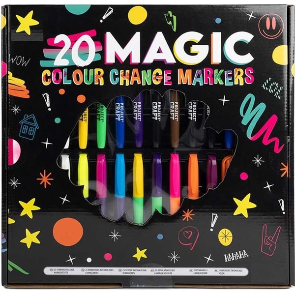 Gift Idee® 20 Amazing Magic Marker Pens - Colour Changing