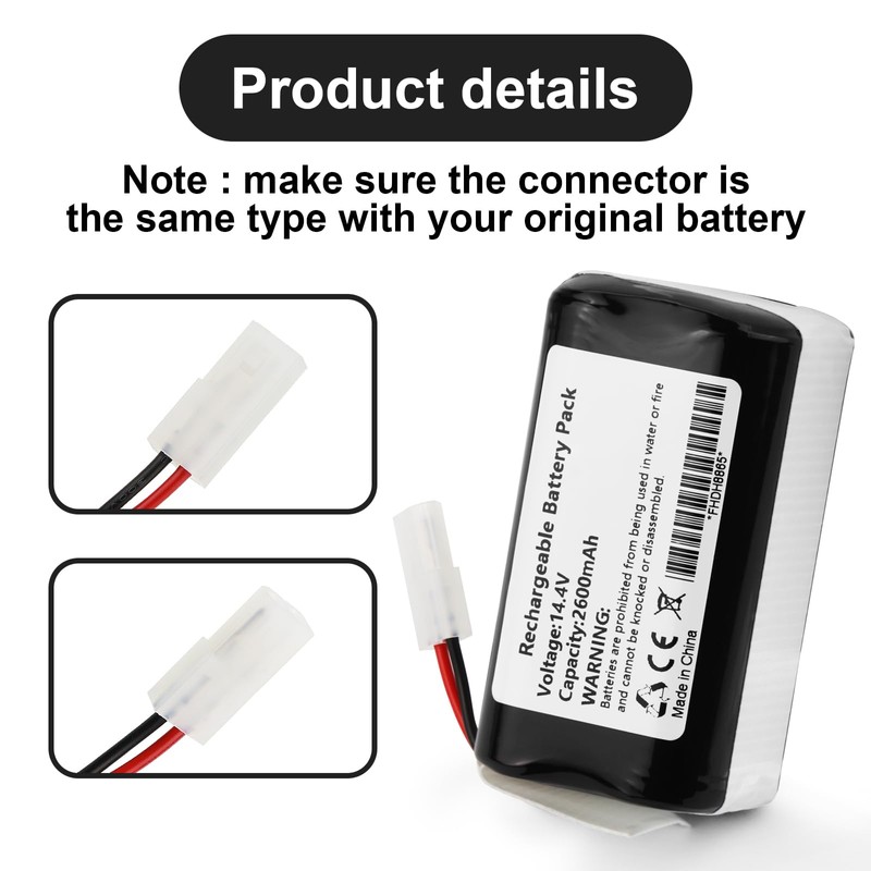 MULS 14.4V 2600mAh Vacuum Cleaner Battery, Compatible with RobZone LI-022148-BYD