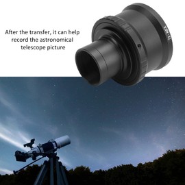 Telescope Adapter Ring Black Aluminum Alloy 1.25" Astronomical Telescope T-Mount Tube Ring Adapter T2 E-Mount Adapter for Sony E-Mount Cameras