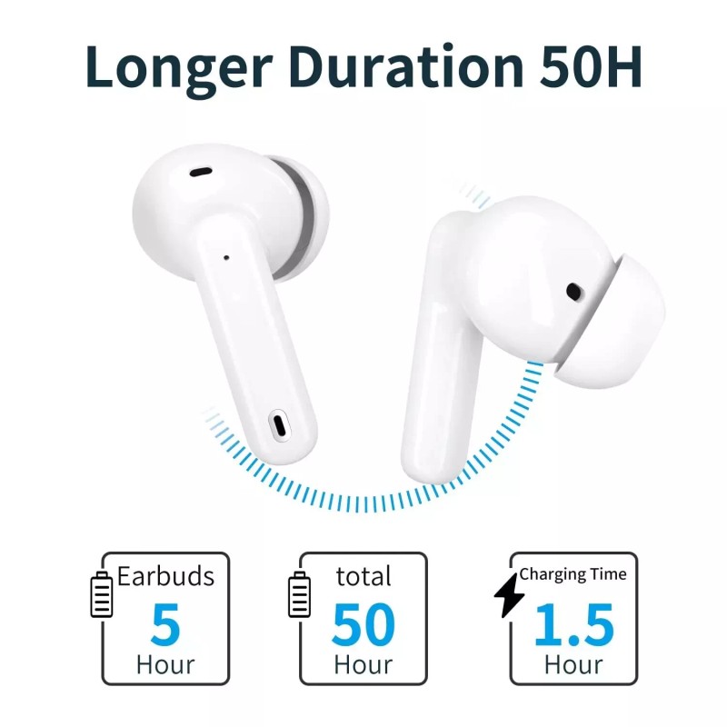 XIAOWTEK A40 Pro Wireless Earbuds 50Hrs Playtime Bluetooth Built in