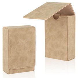 Buweeo Tarot Card Case/Holder, Single Deck PU Leather Card Holder for Most Standard Size Tarot Cards or Playing Cards, Light Brown