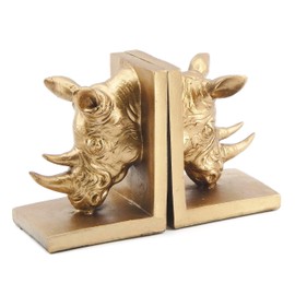 Bellaa 21800 The Cool Rinocer Bookends 7 inch Bookshelf Decor