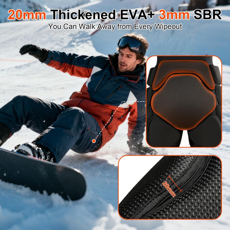 GUOZI 3D Protection Padded Shorts with Hip Butt Tailbone EVA