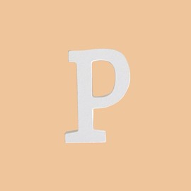White Wooden Letter 10cm Large Wooden Alphabet Free Standing Wooden Letters for Arts Crafts Home Decor Children's Names Display, P