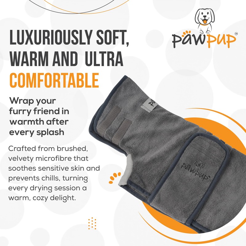 PAWPUP® Dog Drying Coat - Double Layer Ultra Absorbent Microfibre