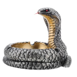 ABOOFAN Realistic Cobra Ashtray Resin Cigar Holder for Indoor Outdoor Decor Unique Snake Design Table Decoration for Smokers Collectors