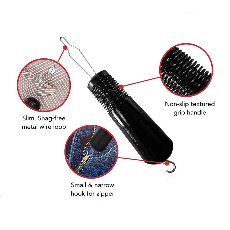 Button Hook and Zipper Pull,Disability Aids One Hand Buttons Aids