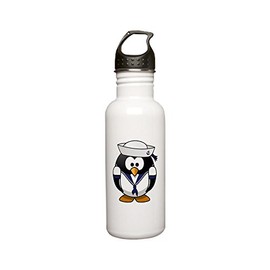Stainless Water Bottle 0.6L Little Round Penguin - Navy Sailor