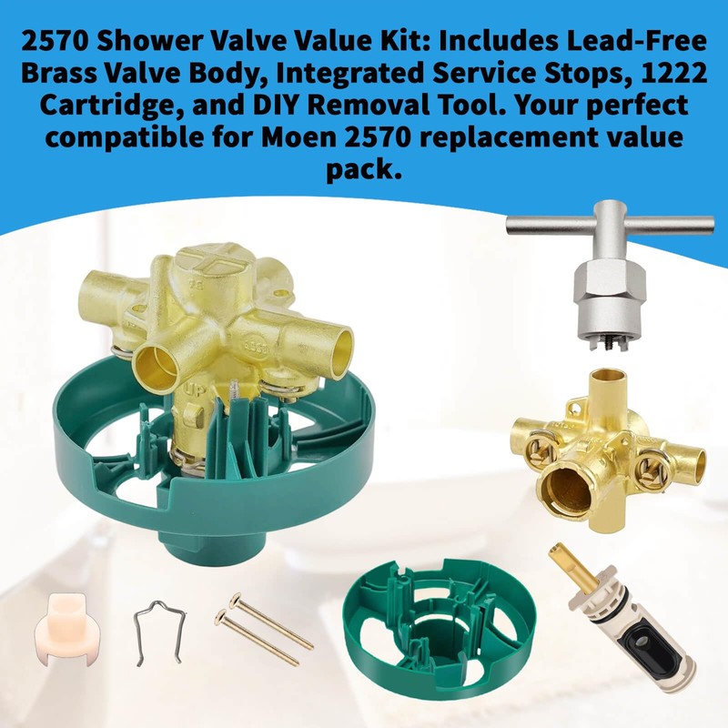 2570 Shower Valve Replacement Compatible with Moen Posi-Temp Trim Kit,