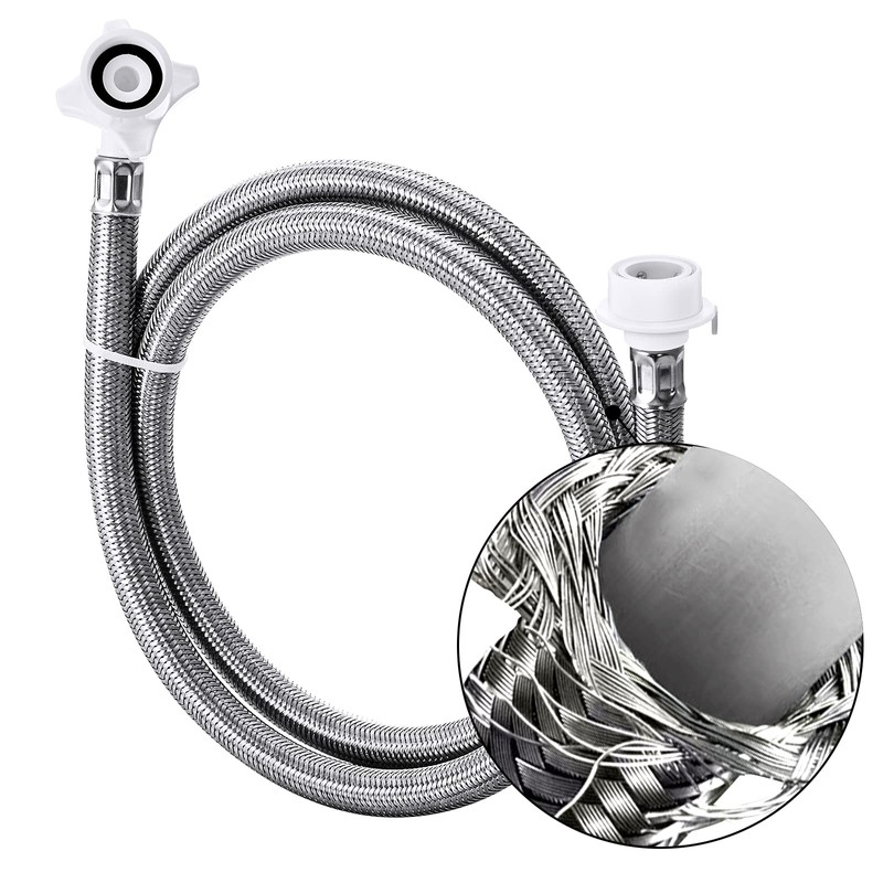 Stainless Steel Washing Machine Hose With Quick Connect，Portable Water Inlet