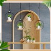 Geelin 4 Pack Plant Hanger with Wood Base Hanging Window