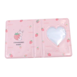 WANGCL Pocket Mini Photo Album 7.6 Cm Slip-In Album For 3 Inch Sweet Photo Book Photo Paper Photo Card Binder - Pink Strawberry
