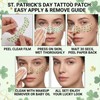 6PCS St. Patrick's Day Face Stickers,Green Glitter Freckles,Shamrock Face Temporary
