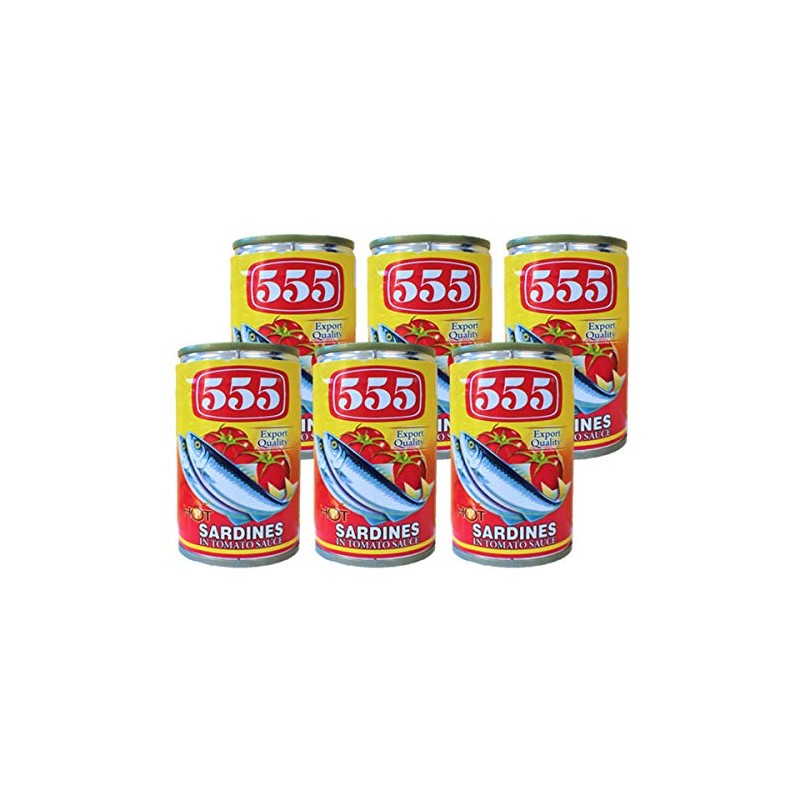 555 Sardines in Tomato Sauce with Chili (Hot) 5.5oz (155g),