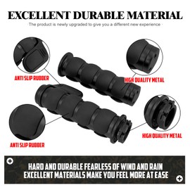 1 inch Handlebar Grips with Throttle Assist Pad 25mm Aluminum Cable Throttle Hand Grips Compatible with Harley Touring Softail Dyna Sportster XL883 1200 XR VRSC (Black)