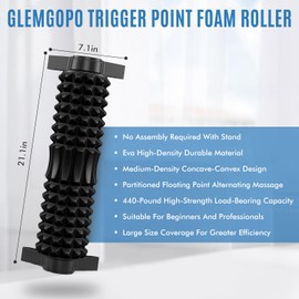 Trigger Point Foam Roller with Stand, 18" Medium Density Grid Foam Massage Roller, Deep Tissue & Muscle Recovery, Myofascial Release, Relieves Back Leg Shoulder Muscle Pain & Tightness for Circulation