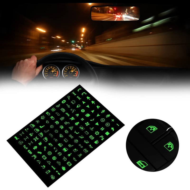Multifunctional Button Sticker, Car Button Luminous Sticker, Waterproof Car Light
