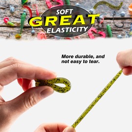 Goture Worm Fishing Lures Kit,Soft Plastic Worms for Bass Fishing, Wacky Worms Soft Baits Freshwater Saltwater, Fishing Worms for Bass Trout Fishing