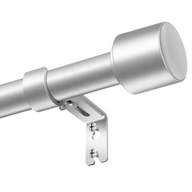Silver Curtain Rod Itself is 30-144 inch 2 Pack, Fit 30 to 142, 66 to 120 inch Windows with 1 Inch Diameter Heavy Duty Adjustable Telescopic Rod, 1 Inch Diameter Splicing Extra Long Curtain Rod