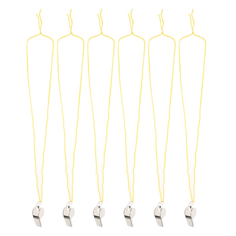 24pcs Stainless Steel Sports Whistles with Lanyard Loud Crisp Sound