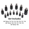 CASOMAN 25 Piece Torx Bit Socket and External Socket Set,