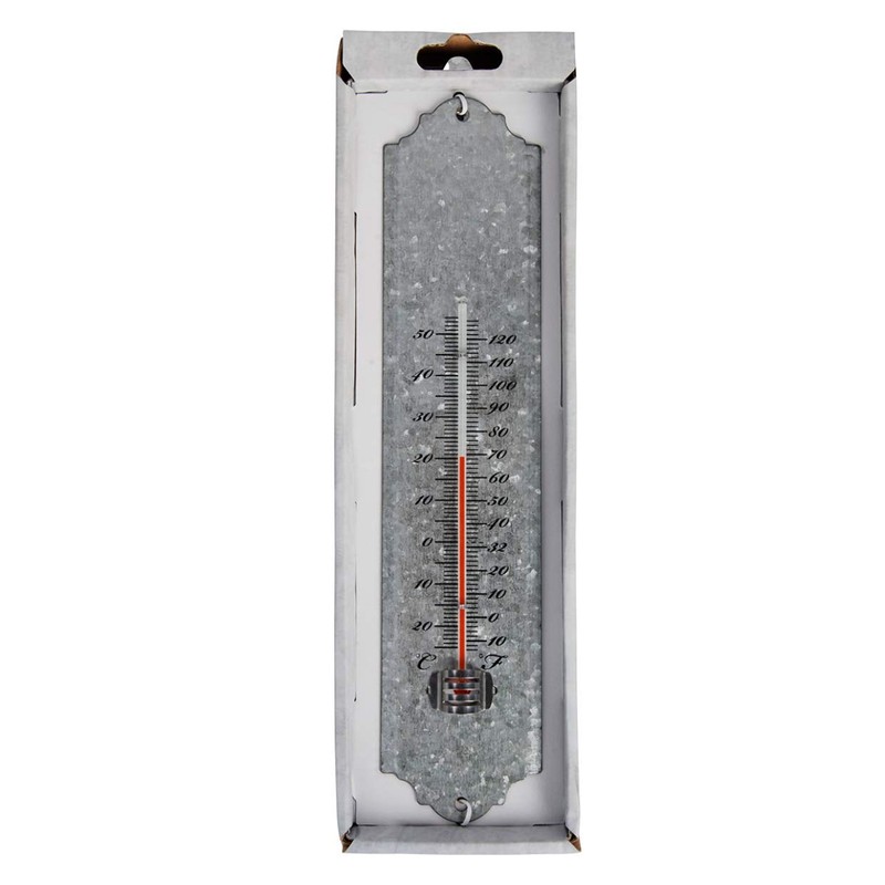 MAISONICA 30cm Wall Thermometer - Galvanised Zinc Rust Proof Garden
