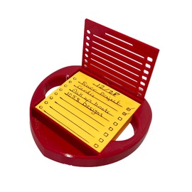 Heart Sticky Note Holder with Stencil RED, Sticky Note Dispenser Compatible with Post-It Note, Post Note Organizer 3x3 Self Stick Note Pads Office Desk Accessories Gift Idea School Office Supplies