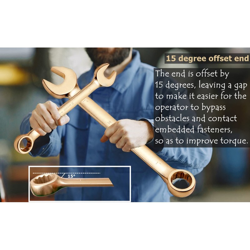 WEDO Non-Sparkling Combination Spanner 8 mm Length 120 mm Non-Magnetic