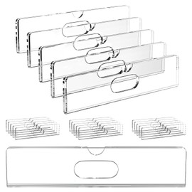 HOUSEDOMO Nameplate for Doors with Adhesive Tapes - 20 Pack 2x8 Inch Clear Acrylic Office Door Name Plate Classroom Wall Name Plate Holder Horizontal Nameplate Holder Plastic Sign Frame
