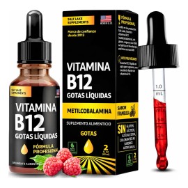 B12 Líquida 5000 Mcg Salt Lake Vegana Frambuesa 60 Ml