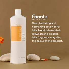 Fanola Champú reestructurante Nutri Care de 33,8 oz Champú proteico hidratante y humectante para cabello seco, dañado y tratado químicamente Fórmula restauradora y acondicionadora para un cabello suave y