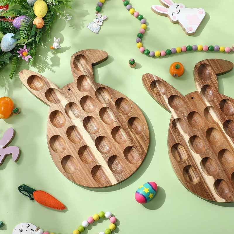 Cinnvoice 2 Pcs 15x10inch Easter Deviled Egg Platter Easter Egg