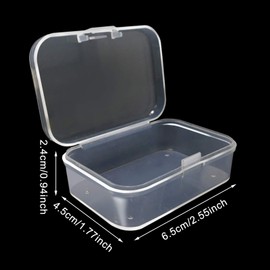 Pack of 24 Clear Plastic Beads Jewellery Organiser Box, 6.5 cm x 4.5 cm x 2.4 cm, Plastic, Storage Container with Lid for Small Items and Other Craft Projects