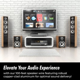 InstallGear InstallGear 16 Gauge Wire AWG Speaker Wires - True Spec and Soft Touch Cable - 100 ft Red/Black - Car Stereos, Home Theater, Radio, Surround Sound - 16 Gauge Speaker Wire - Easy Installation