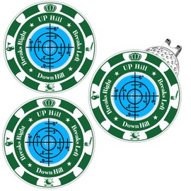 Lousrnman 3 Pcs Golf Green Reader, GreenBlue Ball Marker for Putting Green with High Precision Horizontal Bubble, Golf Accessories Putt Aid Tool with Hat Clip