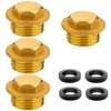 Pack of 4 Brass Plugs, 1/2 Inch Male Thread Sealing