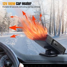 Car Heater, 12V 200W Portable Car Heaters and Defroster, Car Windshield Defogger and Defroster, Car Heater That Plugs into Cigarette Lighter, 2 In1 Fast Heating & Cooling Heater for All Cars