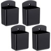 KLHCDUO 4 Pcs Wall Mount Remote Control Holder, Black Plastic,
