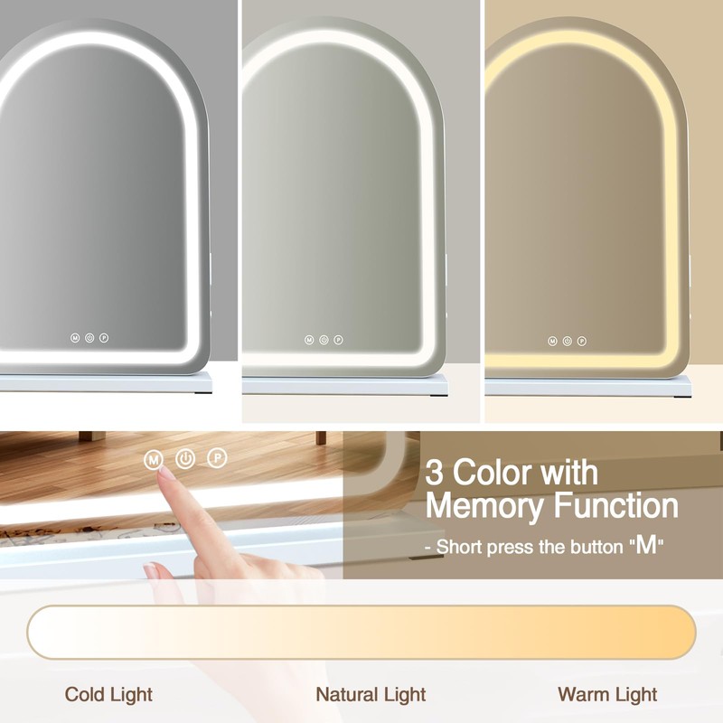 halumao 16" x 23.6" Large Makeup Vanity Mirror with Lights