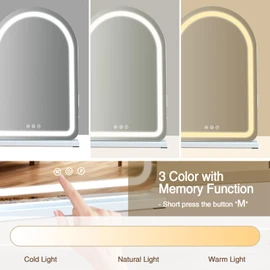 halumao 16" x 23.6" Large Makeup Vanity Mirror with Lights for Dressing Room and Bedroom,3 Color Modes,Memory Function