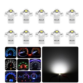 Alla Lighting 10pcs B8.3d Base Car Truck Dashboard Instrument Panel Gauge Cluster LED Lights Bulbs, Super Bright White WLJH T4.2 LED Bulb PC195 PC194 PC168